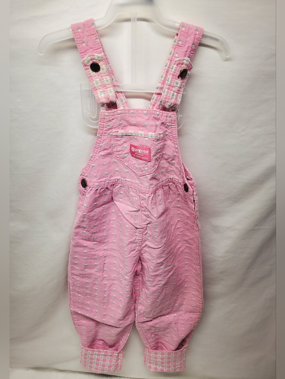 Rare vintage oshkosh Overalls pink with floral print roses/ flowers, 80s y2k